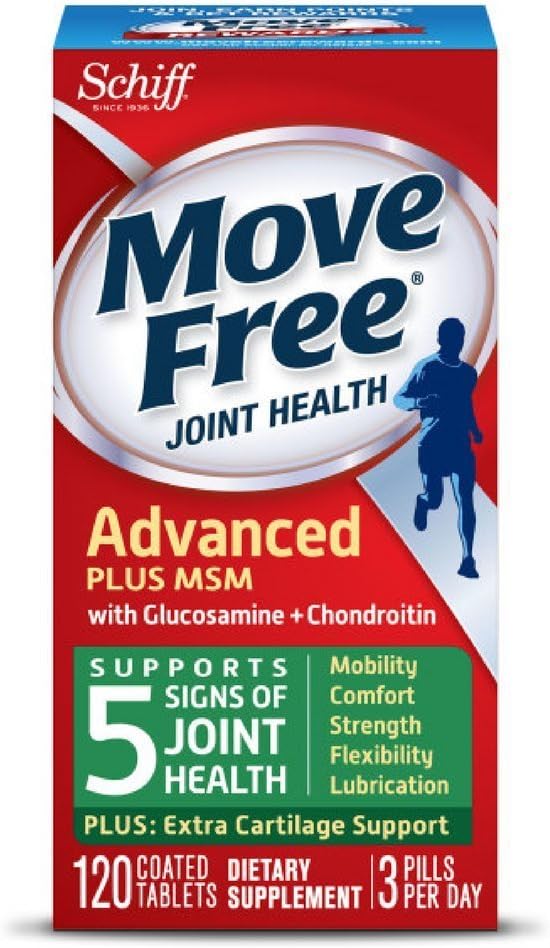 Mover Free Advanced Plus HSH, 120 comprimidos - Suplemento de Saúde Conjunta com Glucosamina e Condroitina (Pacote de 12)