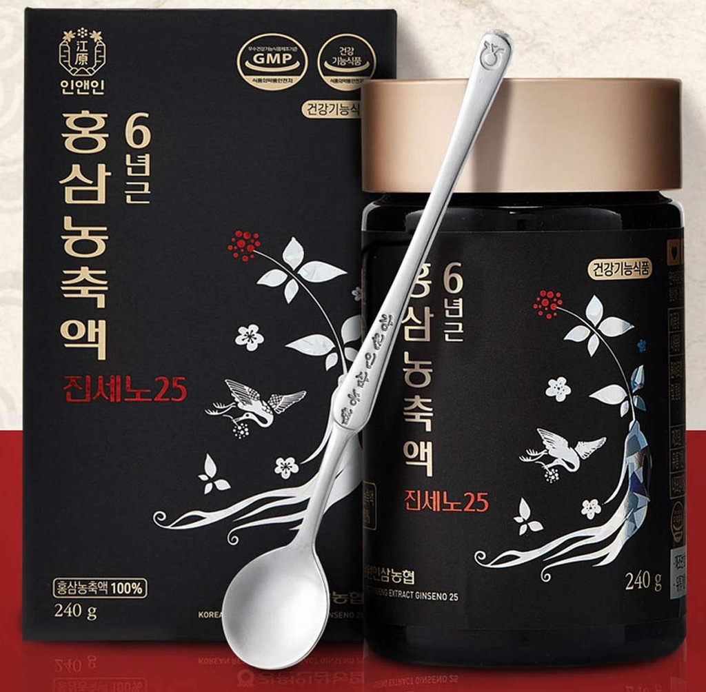 Gangwoninsam] Extrato de Ginseng vermelho coreano Ginseno25 240g / 8,46 fl. oz– contém 100% puro coreano de 6 anos de idade Ginseng vermelho extrato raiz
