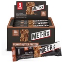 MET-Rx Big 100 barras de proteína colossal, ótimo como saudável substituição de refeições, lanche, e ajudar a apoiar energia, Pretzel manteiga de amendoim, com vitamina A, vitamina C, e zinco, 100 g, (Pacote de 9)