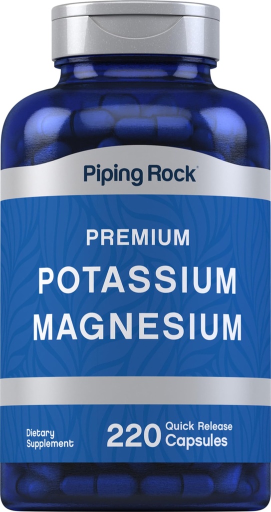 Piping Rock Potássio Magnésio Suplemento 220 Cápsulas