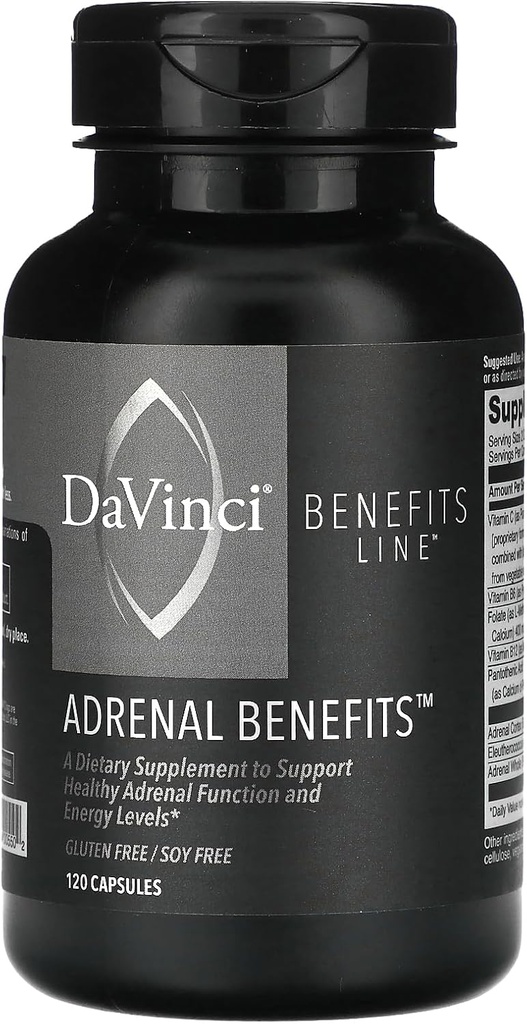 Linha de Benefícios, Benefícios Adrenais, 120 Cápsulas, Laboratórios Davinci de Vermont