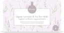 Lavanda Orgânica Femallay e Óleo de Tea Tree Supositórios de limpeza vaginal para higiene, 100% derretimento natural para cuidados femininos, ótimo para secura e mais, 7 Derretimentos individuais selados + 1 Aplicador
