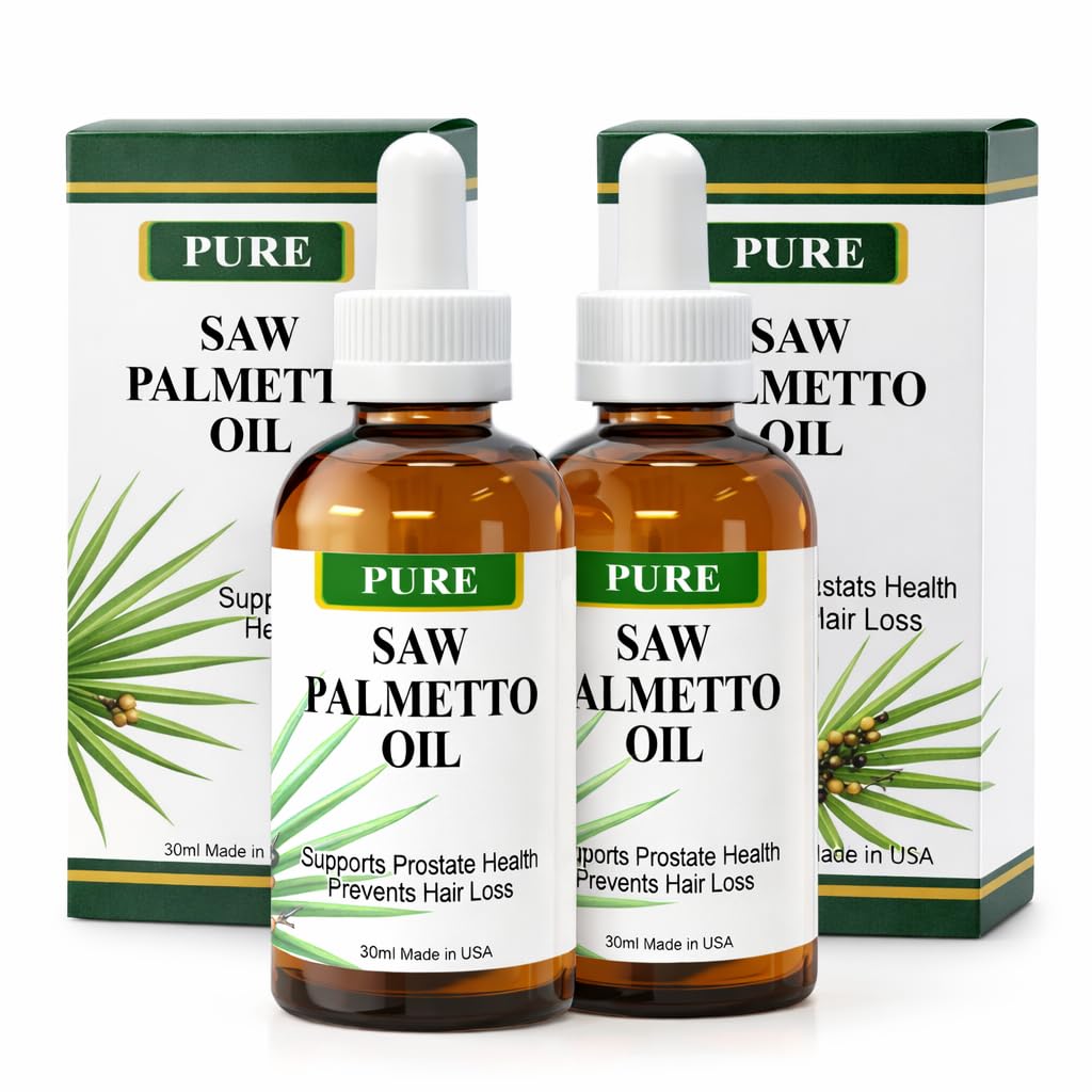 Puro óleo de Palmetto serra – 95-98% concentrado extrato orgânico – líquido serra Palmetto para homens e mulheres – alternativa a cápsulas e pó – 2 Fl Oz