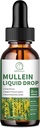 Mullein Drops para pulmões, Mullein Leaf Extract 1000MG para suporte respiratório, imunológico e digestivo, com Quercetin, Marshmallow, Elderberry, Black Cumin Seed, Bromelain, Non-GMO, Vegan, 2 Fl Oz