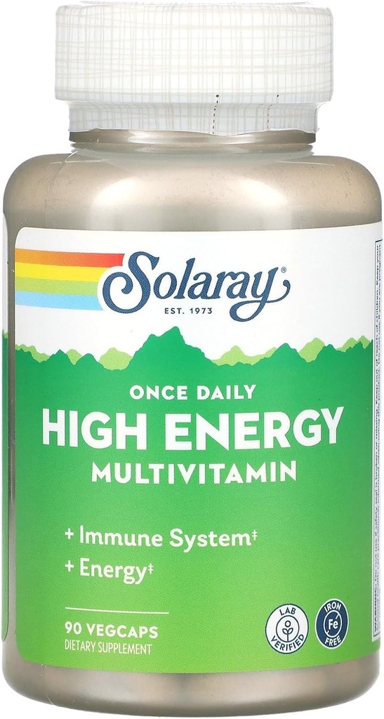 Solaray - Uma vez por dia de alta energia W / O de ferro, 90 cápsulas