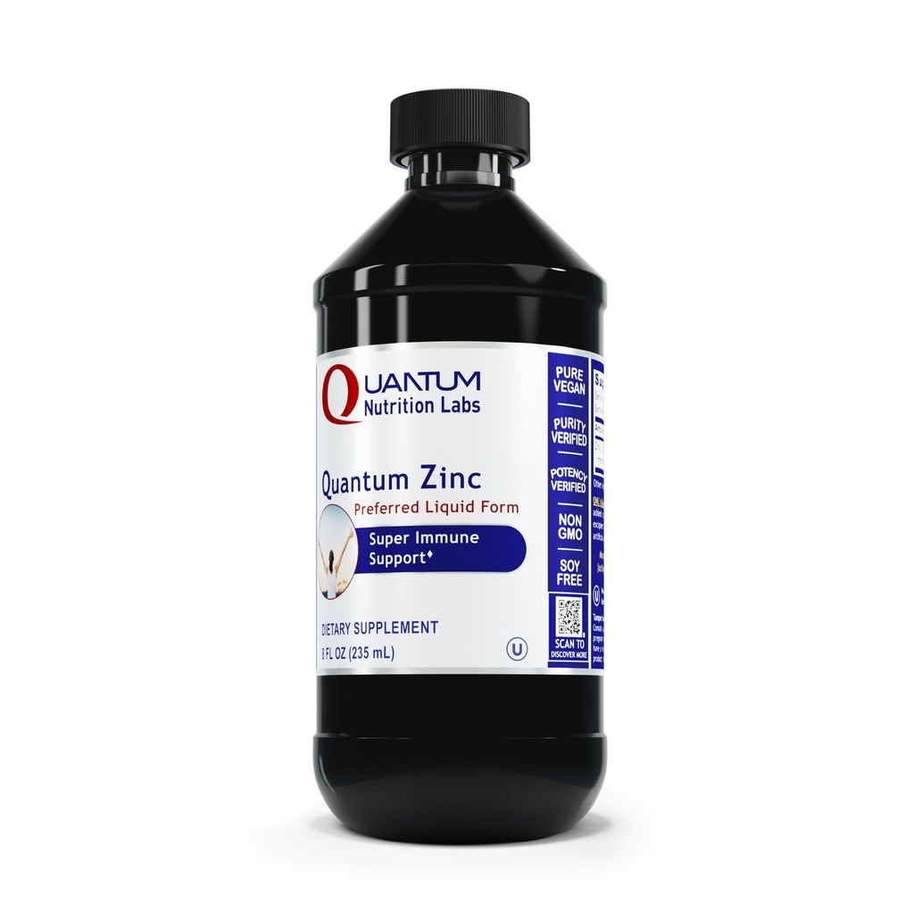 Laboratórios de Nutrição Quântica Liquid Zinc Supplement Drops - Zinc Sulfate Tintura para Adultos, 25mg por serviço, função metabólica e suporte imunológico - 8 Fl Oz garrafa