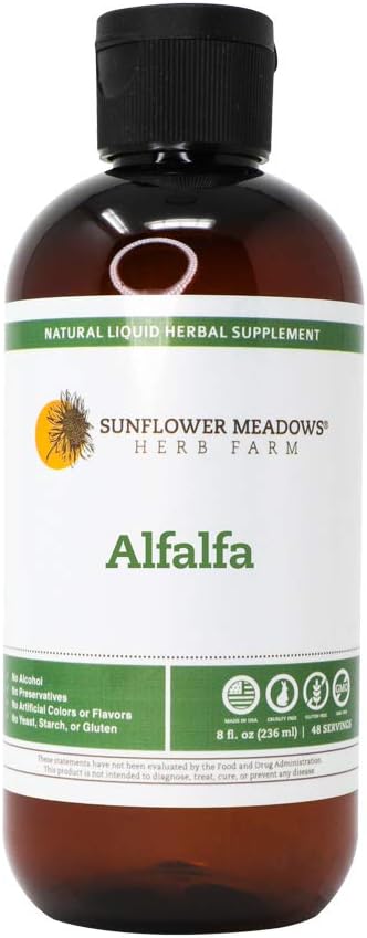 Alfalfa suplemento de ervas líquidas - 8 oz- livre de álcool, não-GMO, feito com ingredientes orgânicos