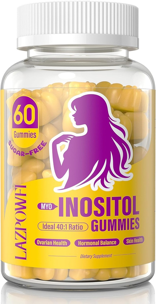 Inositol Gummies com Myo-Inositol & D-Chiro Inositol, Vitamina D3, Magnesium Glycinate & Zinc - Razão ideal 40:1 - 30 Dia Fornecimento-96