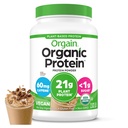 Orgain Organic Vegan Protein Powder, Iced Coffee - 21g Proteína vegetal, 60mg de cafeína, Low Net Carb, No Lactose Ingredients, No Added Sugar, Non-GMO, For Shakes & Smoothies, 2.03 lb