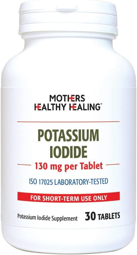 Iodeto de potássio 130 mg KI Supplement 30 comprimidos para suporte da tireóide