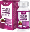 GDME Probióticos femininos, 90 comprimidos 90 bilhões UFC 18 Strains, contém prebiótico orgânico Cranberry, suplemento probiótico para a digestão, imunidade, saúde da mulher, leite de soja sem glúten