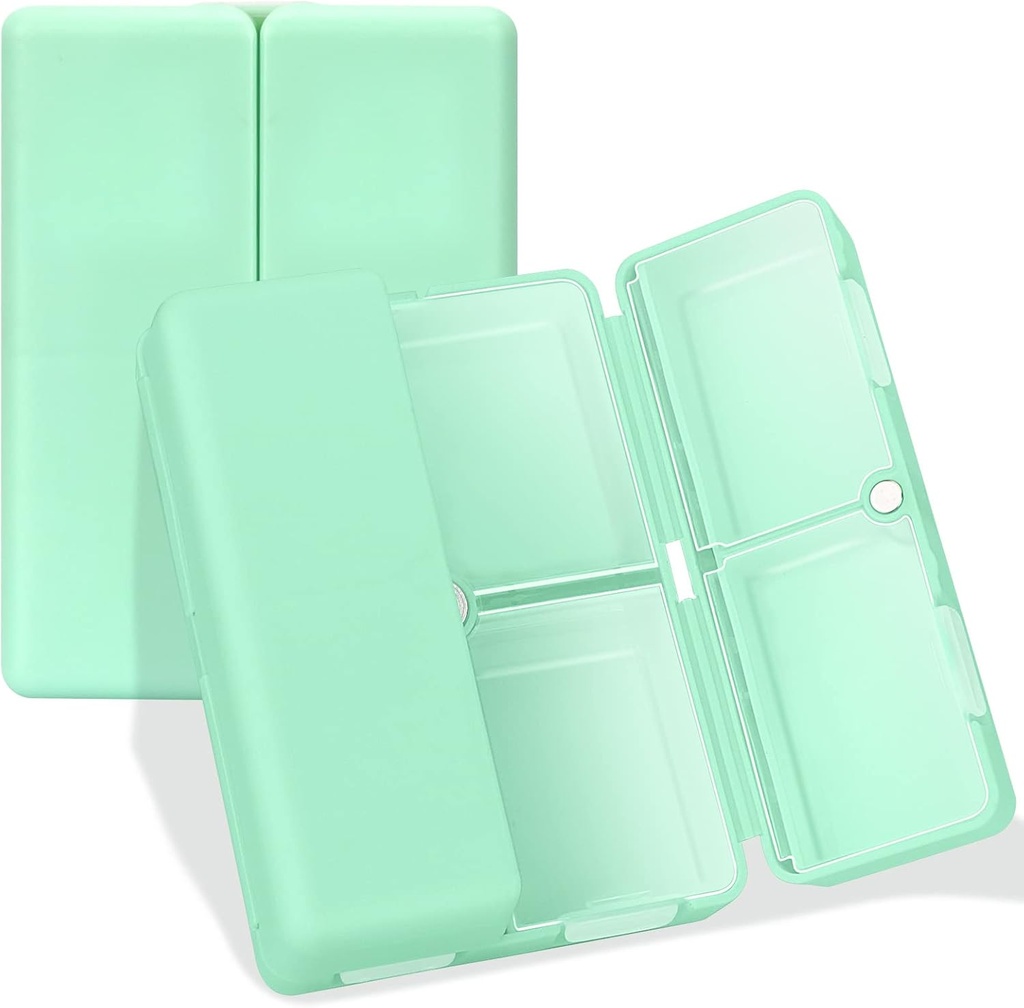 FYY Daily Pill Organizer, 7 Compartimentos Portátil Pill Case Travel Pill Organizer, [Desenho Folding] Pill Box para bolso de bolsa para segurar vitaminas, óleo de fígado de bacalhau, suplementos e medicamentos verdes