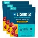 Líquido I.V.® Hydration Multiplier - Cereja de Ouro - Electrolyte Powder Drink Mix 3 Pack (48 Servings)