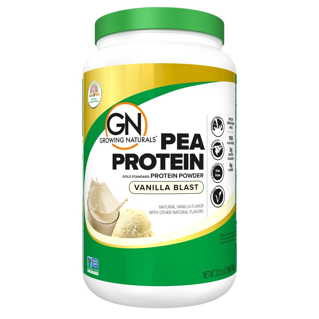 Cultivo Naturals Raw Pea Protein Powder, Vegan Planta Based Protein, BCAA, Low-Carb, Low-Sugar, Vanilla Blast, 2 libras (Pacote de 1)