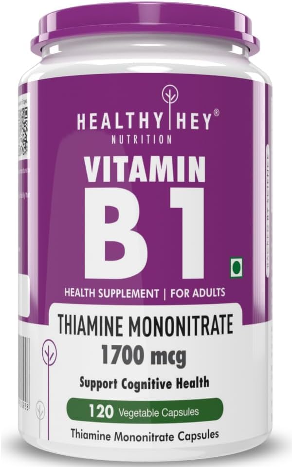 Cápsulas de vitamina B1 Thiamina -120 Veg