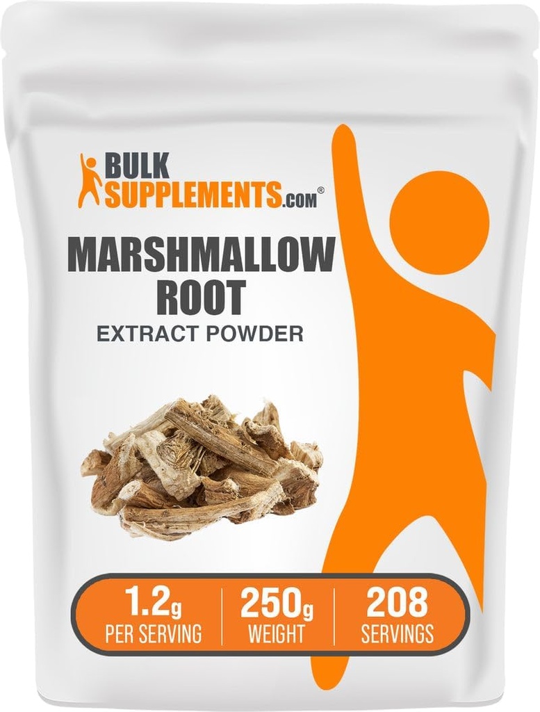 BulkSuplements.com Marshmallow Root Extract Powder - Marshmallow Root Supplement, Herbal Supplement - Gluten Free, 1.2g por serviço, 250g (8.8 onças) (Pack of 1)