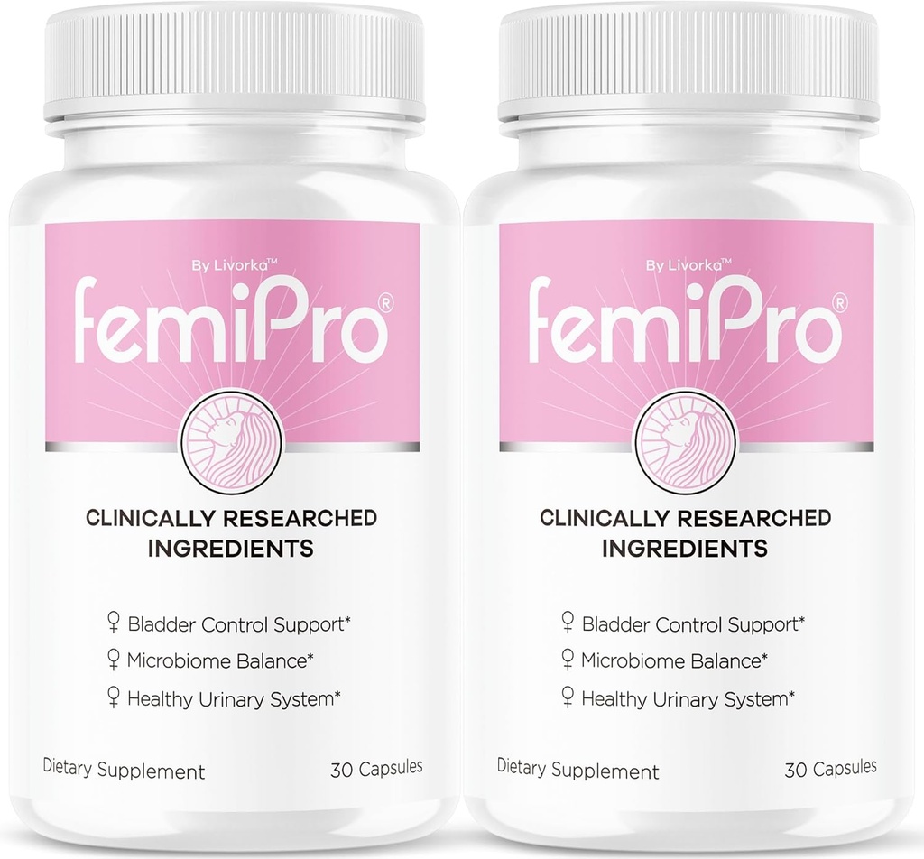 (2 Pack) FemiPro Bladder Control Pills - Cápsulas FemiPro originais, Femi Pro Bladder Control Supplement, Probitic FemiPro Pills for Global Health and Wellness Reviews, 60 Cápsulas 2 Meses