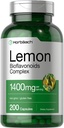 Horbäach Lemon Bioflavonoids Suplemento 1400 mg 200 Cápsulas Complexo com Rutina e Hesperidina Não-GMO e Glúten Grátis
