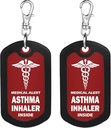 Mnmoom 2pcs Asma Inhaler dentro Tag-Vermelho alerta médico Zipper puxar bolsa Tag