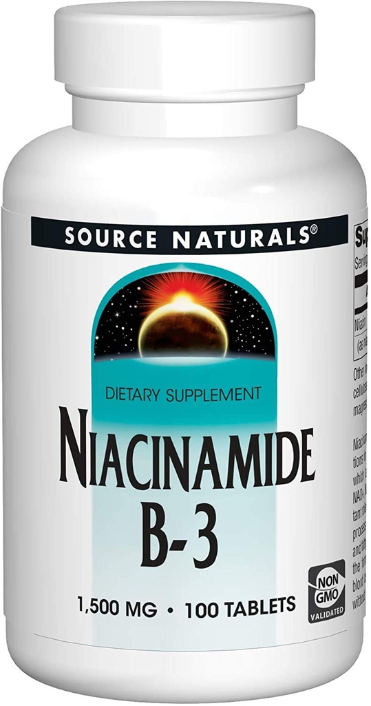 Fonte Naturals Niacinamida 1500mg, 100 Tabs (2 Pack)