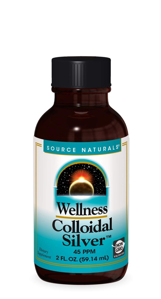 Fonte Naturals Wellness Coloidal Silver 45 ppm, Suporta bem-estar físico* - 2 Fluid oz