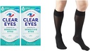 Clear Eyes Sensitive Eye Drops 2 Pack & Truform Sheer Meias de compressão joelho feminino High 20 Negador preto médio