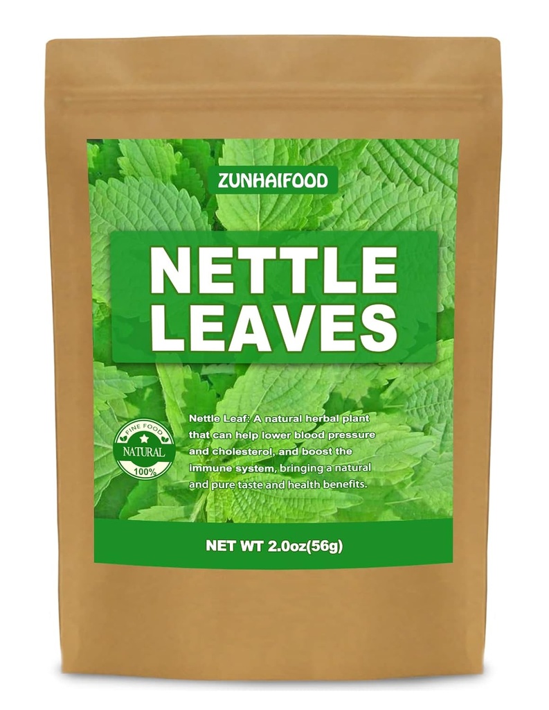 Folhas de nettle inteiras Premium, Folha de nettle natural, 2.0 oz (56g), pacote de 1, 100% puro, sem Gmo, sem aditivos
