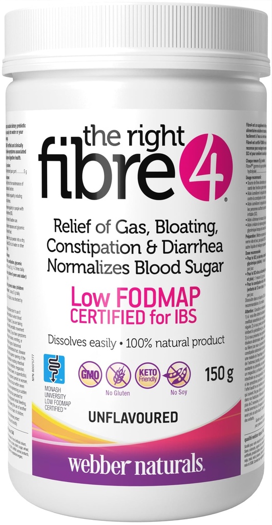 Webber Naturals Fibra 4 Não aromatizado, 150 g Pó