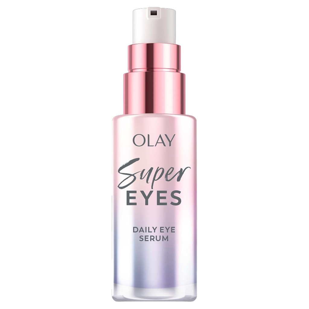 Olay Super Eye Serum - Vitamina C, Cafeína, Niacinamida, Amino Peptide, Aloe Vera - Brightens Dark Circles, Anti-rugas, Anti-envelhecimento, Brilho, Alivia linhas finas, Firme, Hidratação, 0,45 Oz