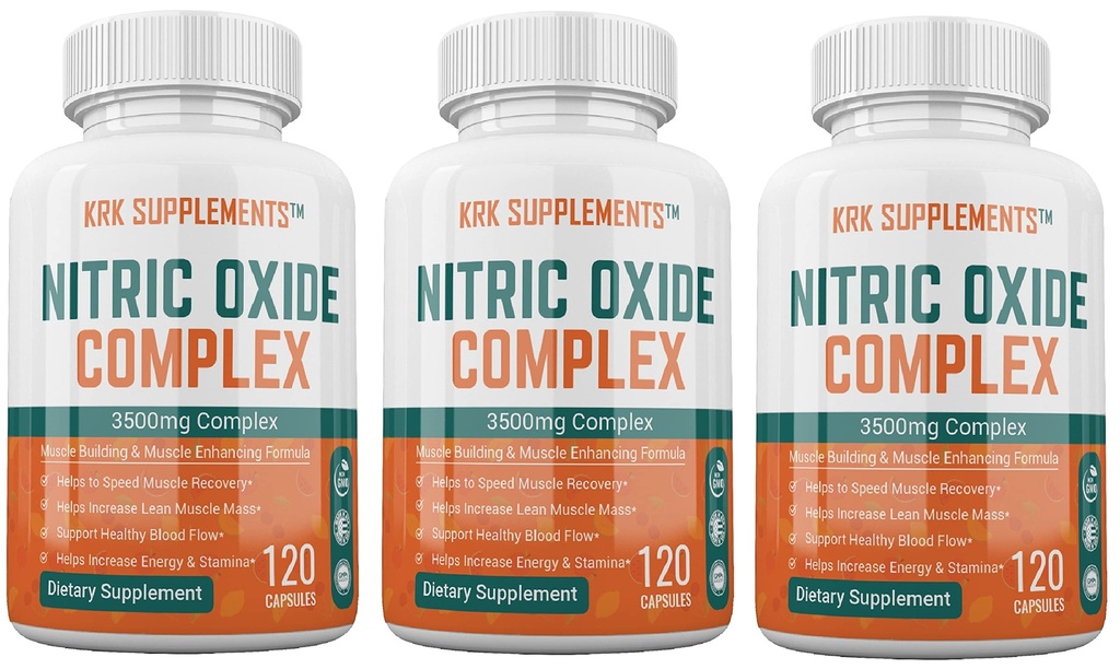 3 Garrafas Complexo de óxido nítrico 3500mg Por Servindo L-Arginina HCL AAKG AKG Alpha Ketoglutarato Citrulina Malate 360 Cápsulas Total