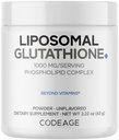 Codeage Glutationa lipossómica Pó - 1.000 mg Vegan reduzida L-Glutationa por serviço, entrega lipossómica - 2-mês de fornecimento - sem sabor - fosfolipídio - Não-GMO Gluten-Free - 2.22 Oz