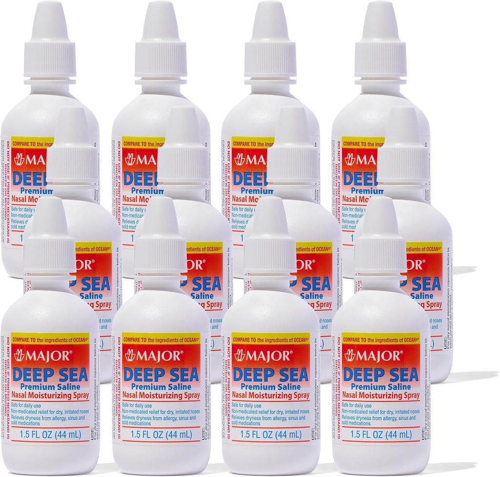 Saline Nasal Spray Genérico para Ocean Nasal Moisturizing Spray 1,5 onças por frasco Embalagem de 12 garrafas