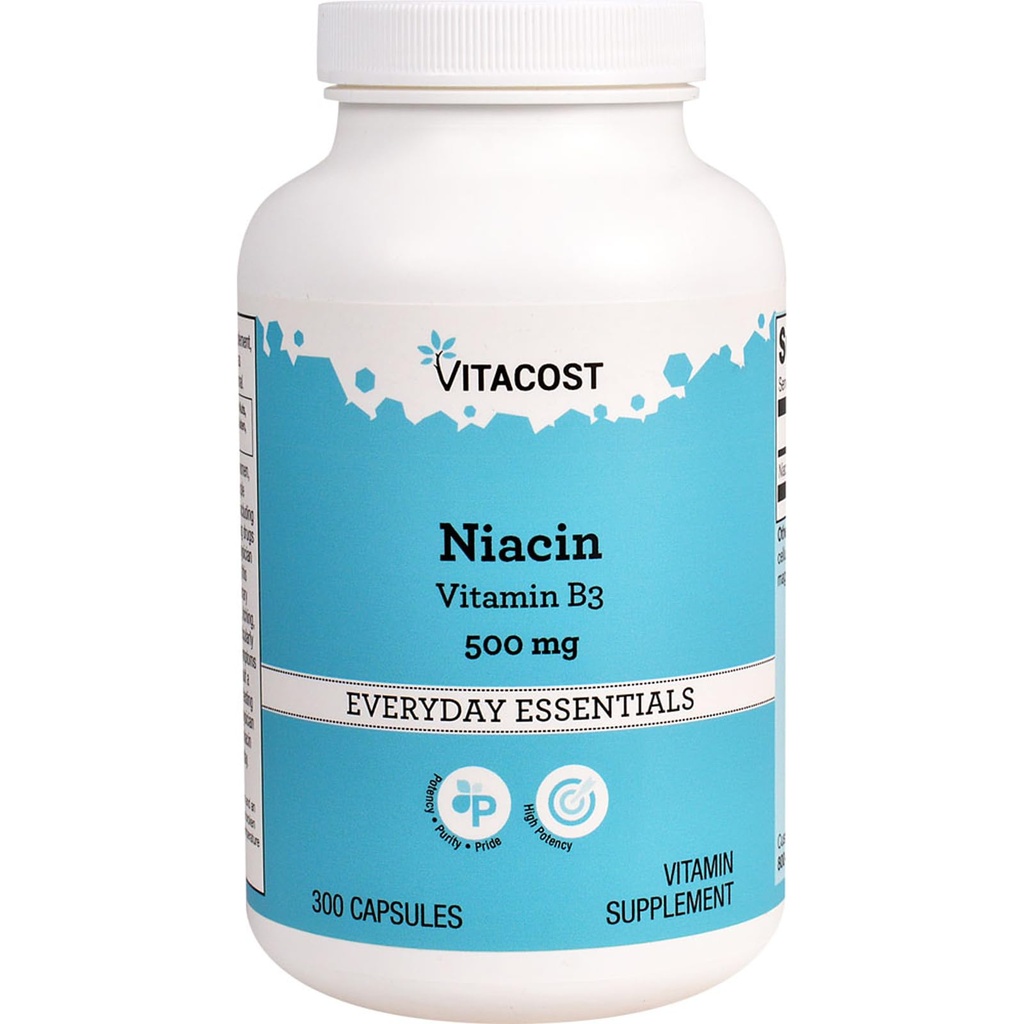 Vitacost Niacin (Vitamina B-3) - 500 mg - 300 Cápsulas