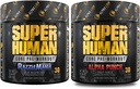 ALPHA LION Núcleo Pre Treino pacote de pó para bomba e tri-fonte de cafeína para energia sustentada, Fruit Punch & Blue Framboesa sabor (30 Servings Cada)