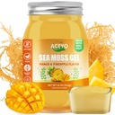 ACEYO (18 OZ) Irish Sea Moss Gel Raw Vegan Mango Abacaxi Sabor 102 Vitaminas e Minerais Selvagem Colhida Não-GMO