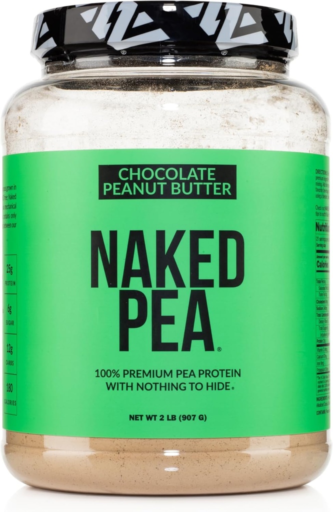 Ervilha nua - Chocolate proteína de manteiga de amendoim dos EUA e Canadá Fazendas, Cacau orgânico, Açúcar de coco orgânico - Sem OGM, Sem soja, e sem glúten, Ajuda Crescimento e Recuperação - 21 Servings