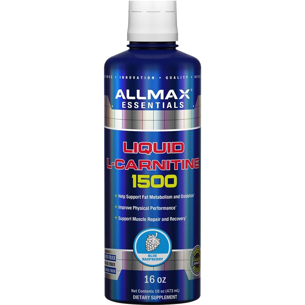 ALLMAX Nutrition Liquid L-Carnitina 1500, Framboesa Azul, 16 onças (473 ml)