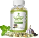 Lukaree Orégano Oil Cápsulas com óleo de semente preta, óleo de alho, vitamina D3 E, 99% Carvacrol de alta concentração - Antioxidante, Imune & Suporte Digestivo *, 120 Caps Softgels, suprimentos de 60 dias, GMP não OGM