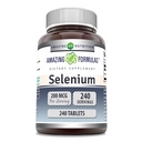 Fórmulas surpreendentes Selenium 200 Mcg Suplemento de comprimidos Não-GMO □ Gluten-Free □ Made in USA (1 Pack □ 240 Count)