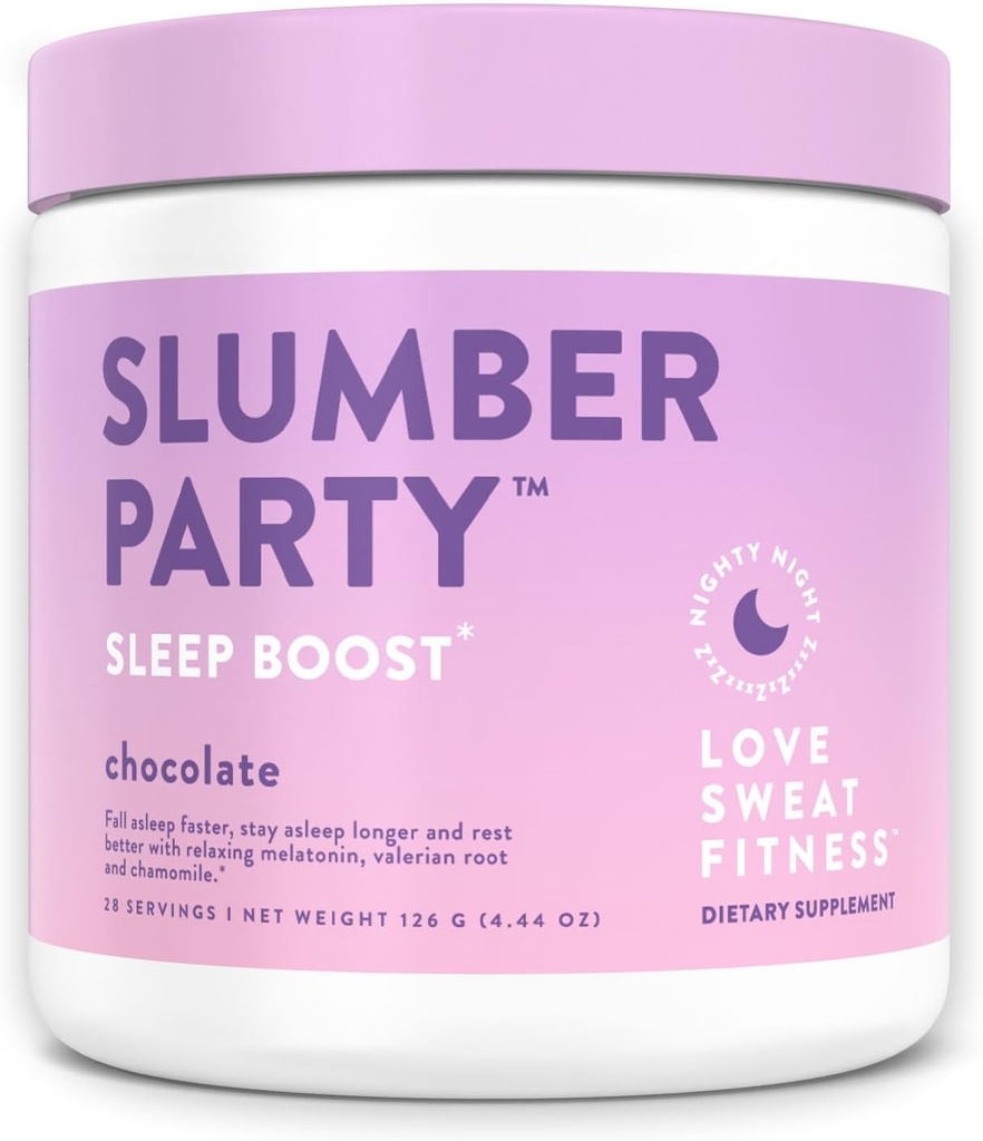 Amor Suar Fitness Sleep Boost Powder O chocolate da festa do slumber melhora o sono, Suporta a recuperação muscular Vegan, Gluten Free, Não-GMO 28 Servings