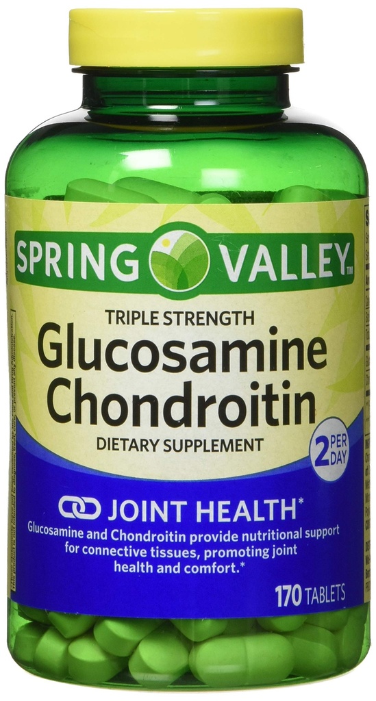Spring Valley - Glucosamina Chondroitin, Tripla Força, 340 Comprimidos, Pacote Twin