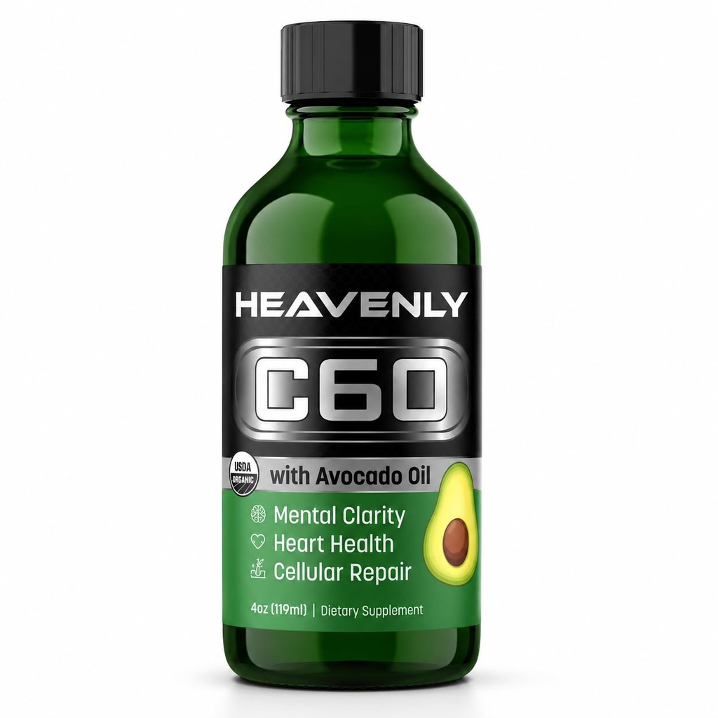 HNP Labs C60 Abacate Oil Cold Pressed Organic - Boost Energy, Mental Clarity, Slow Aging Naturalmente e Desempenho - 99,99% Sublimated C60 USA Made Organic Abacate Oil - GMP Certified for Safety