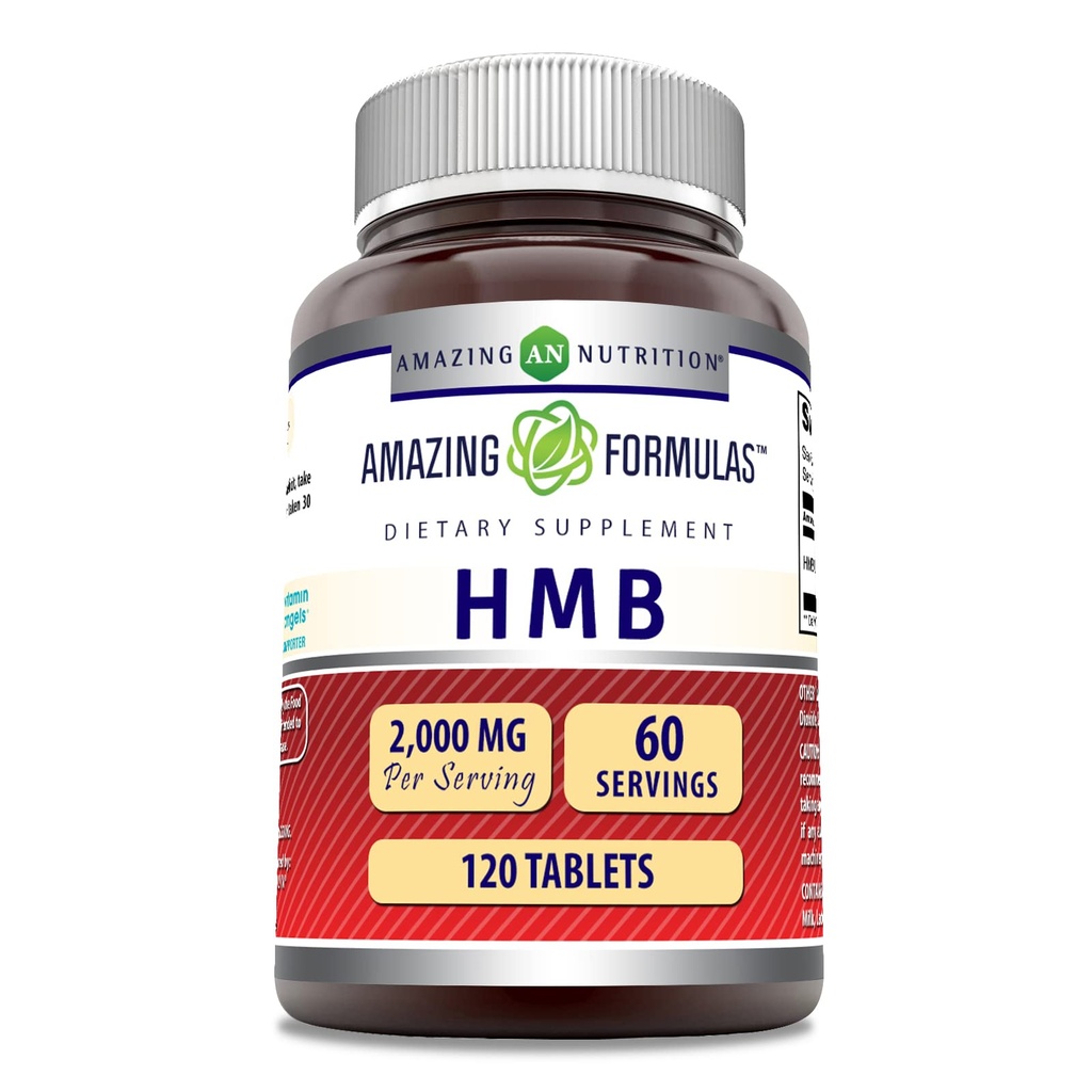 Fórmulas surpreendentes HMB (Beta-Hydroxy Beta-Metilbutirato) Suplemento 2000 Mg Por Servindo □ 120 Comprimidos
