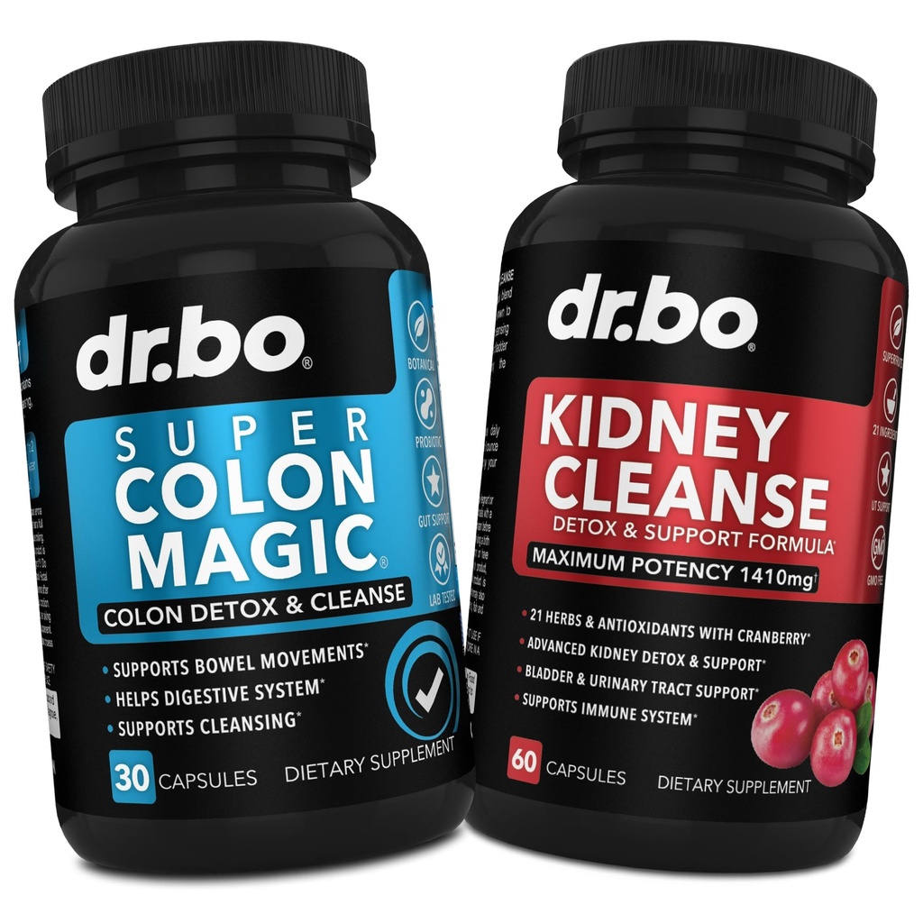 Colon Cleanser Detox & Rim Cleanse - 15 dias Colón Cleanse pílulas Probiótico & Rim Detox Suporte Suplemento Cranberry - Bowel Suplementos Movimento para estômago intestinal Entupimento e rins