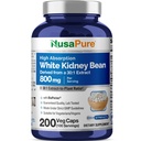 NusaPure White Kidney Beans 30:1 Extract, 800 mg Equivalente a 24,000 mg 200 Cápsulas Vegan - Bioperina - (Vegan, Não-GMO)