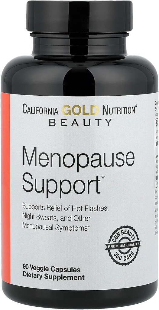 California Gold Nutrition Beauty, Apoio à Menopausa com Angelica gigas, Cynanchum wilfordii, Phlomis umbrosa e L-Leucine, 90 Cápsulas Veggie