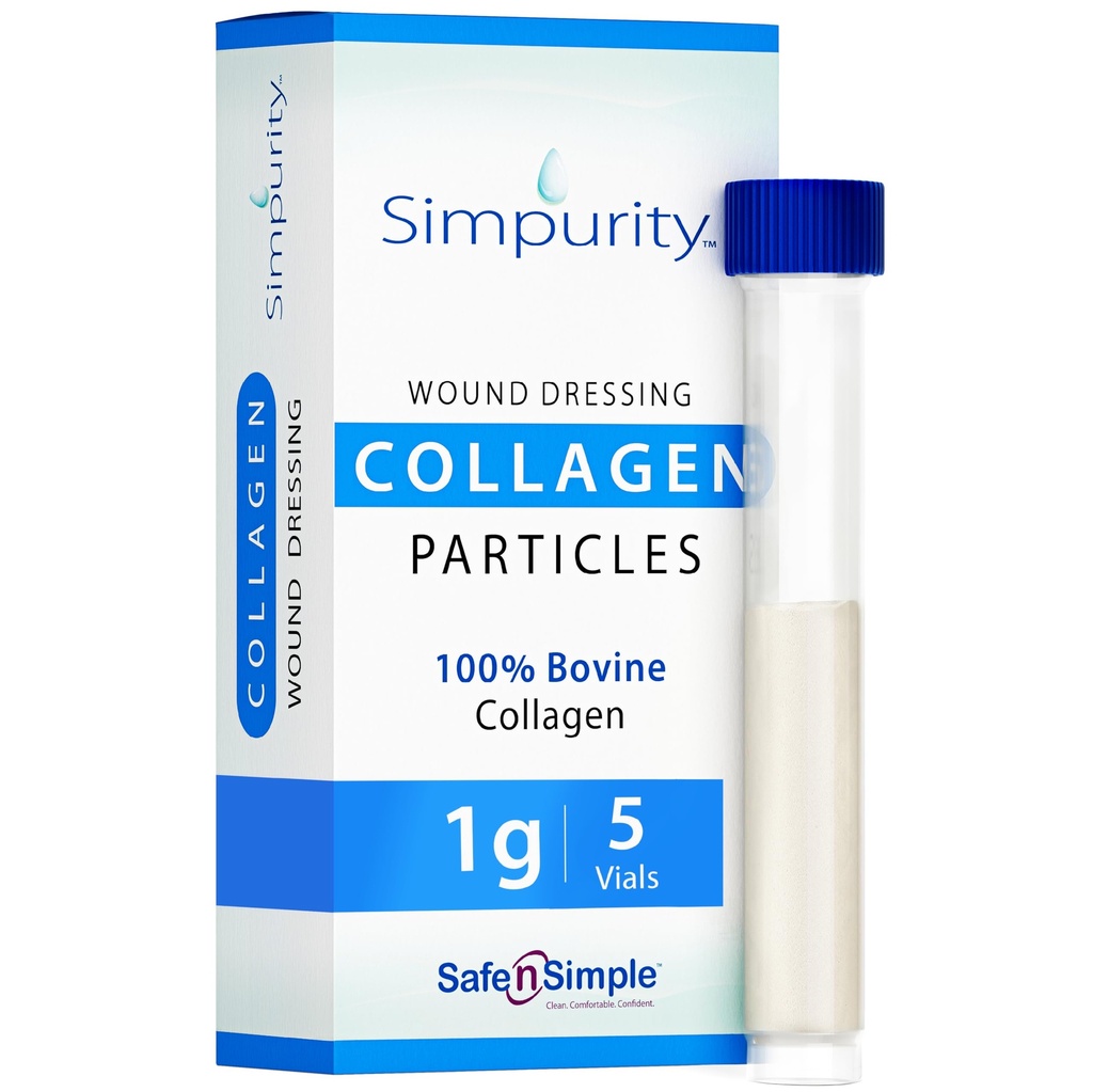 Vestido de ferida de colagénio em pó - Caixa de frasco de pó 1g, 5 Pack - Suplemento de cura de feridas em frascos - Vestido de colagénio de cura para feridas - Suplementos de cura de colagénio em pó