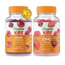 Crianças de ferro vivo e vitamina C + Zinco 25mg Crianças, chicletes Bundle - Grande degustação, Suplemento de vitamina, Gluten Free, GMO Free, chiclete mastigável