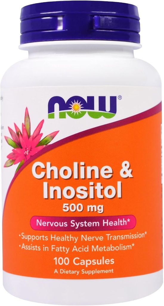 Agora Alimentos agora Alimentos, (3 Pack) Colina & Inositol, 500 mg, 100 cápsulas