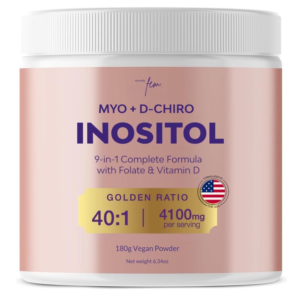 QSTA Myo-Inositol & D-Chiro Inositol Suplemento para Mulheres 4100mg (40:1 razão) – 9-em-1 Hormonal & Suporte Metabólico com PCOS Multivitamins. Inositol pó suplemento para equilíbrio hormonal